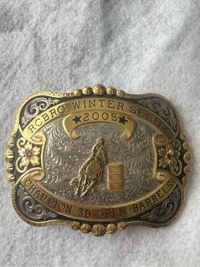 Gist Solid Bronze Western Belt Buckle - Gold & Silver Tone